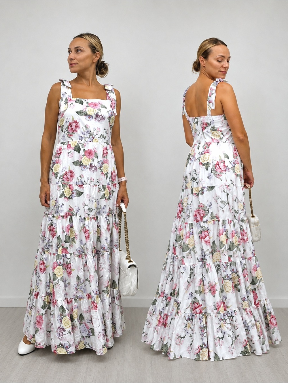 Favorite Daughter Cotton Floral Tiered Maxi Dress Size 6 NWOT